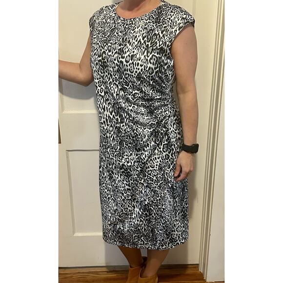 Elie TAHARI New $248 NWT Leopard Animal Print Womens Dress Size L - Picture 1 of 3